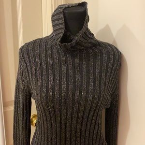 Black sweater with silver thread